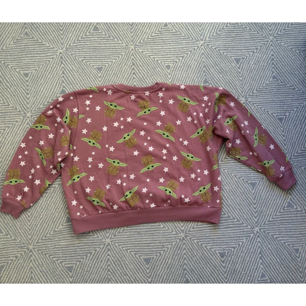 Women's Star Wars Grogu Star Crewneck Sweatshirt - Pink‎ - 2X - Picture 3 of 3